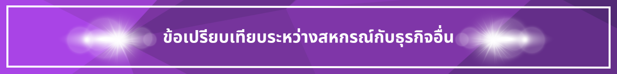 ป้ายชื่อหัวข้อ ข้อเปรียบเทียบระหว่างสหกรณ์กับธุรกิจอื่น